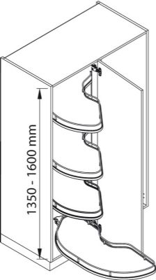 HAFELE VAUTH-SAGEL 1100mm - 1350mm EXTENSION POLE for CORNERSTONE MAXX CORNER PULL OUT SHELVING UNIT, 542.02.001 (shelves not included) HAFELE VAUTH-SAGEL 1100mm - 1350mm EXTENSION POLE for CORNERSTONE MAXX CORNER PULL OUT SHELVING UNIT, 542.02.001 (shelves not included)