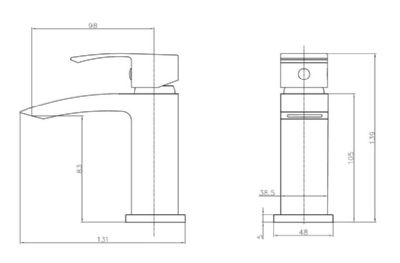 EVO RIPON CHROME SINGLE LEVER MINI MONO BASIN MIXER TAP WITH CLICK CLACK/PUSH BUTTON WASTE, BTAP0401 EVO RIPON CHROME SINGLE LEVER MINI MONO BASIN MIXER TAP WITH CLICK CLACK/PUSH BUTTON WASTE, BTAP0401