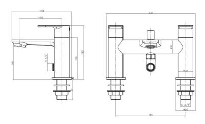 EVO RIPLEY BRUSHED BRASS BATH SHOWER MIXER TAP, BTAP0605BB EVO RIPLEY BRUSHED BRASS BATH SHOWER MIXER TAP, BTAP0605BB