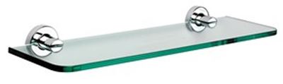 ORIGINS LIVING SONIA TECNO PROJECT CHROME BATHROOM 50cm CLEAR GLASS SHELF, 116843