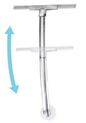 BETTER LIVING PRODUCTS ALTO CHROME/SATIN EXTENDABLE SHOWER SQUEEGEE with SUCTION HELD HOOK, 17900