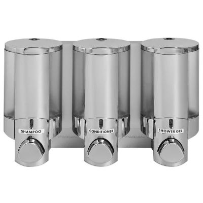 BETTER LIVING PRODUCTS TRIPLE AVIVA CHROME/TRANSLUCENT LOCKABLE DISPENSER, 36344 (BLP)