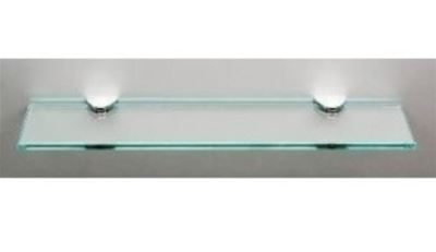 MILLER CLASSIC CHROME BATHROOM 40cm STRAIGHT CLEAR GLASS SHELF, 291120