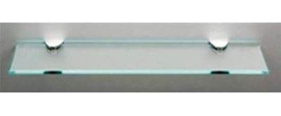 MILLER CLASSIC CHROME BATHROOM 50cm STRAIGHT CLEAR GLASS SHELF, 291320