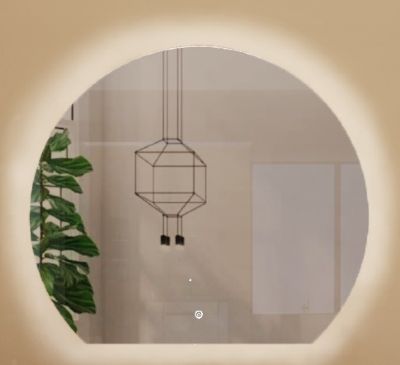 TAILORED OLIVE ILLUMINATED SEMI-CIRCLE LED TOUCH CONTROL MIRROR with DEMISTER PAD, 3072