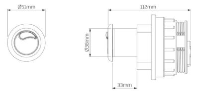 THOMAS DUDLEY MINIFLO CHROME VANTAGE/MINIFLO DUAL FLUSH 51mm ROUND PUSH BUTTON, 322905 THOMAS DUDLEY MINIFLO CHROME VANTAGE/MINIFLO DUAL FLUSH 51mm ROUND PUSH BUTTON, 322905