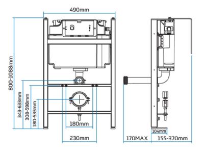 THOMAS DUDLEY Illusion 'V' WC Support Frame, Dual Flush Cistern excluding Button/Push Plate, 323139 (Q-25499) THOMAS DUDLEY Illusion 'V' WC Support Frame, Dual Flush Cistern excluding Button/Push Plate, 323139 (Q-25499)