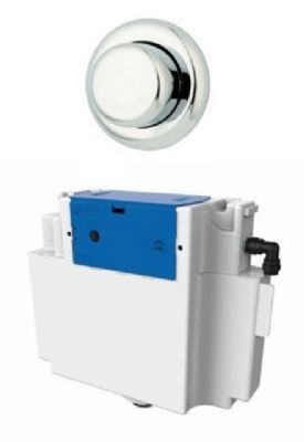THOMAS DUDLEY VANTAGE SINGLE FLUSH CONCEALED PNEUMATIC CISTERN with 51mm ROYAL PALM BUTTON, 324600