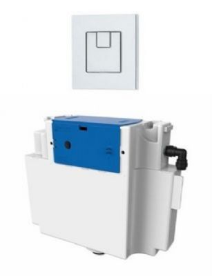 THOMAS DUDLEY VANTAGE CHROME DUAL FLUSH CONCEALED PNEUMATIC CISTERN with 73.5mm PIAZZA BUTTON, 325284