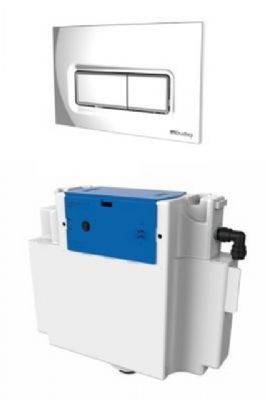 THOMAS DUDLEY VANTAGE CHROME DUAL FLUSH CONCEALED PNEUMATIC CISTERN with POLYSTYRENE INSULATION JACKET & REEF PUSH PLATE, 326917