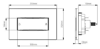 THOMAS DUDLEY CORAL SOFT TOUCH GREY VANTAGE/MINIFLO DUAL FLUSH 232mm x 152mm x 13mm PUSH PLATE, 373556 THOMAS DUDLEY CORAL SOFT TOUCH GREY VANTAGE/MINIFLO DUAL FLUSH 232mm x 152mm x 13mm PUSH PLATE, 373556