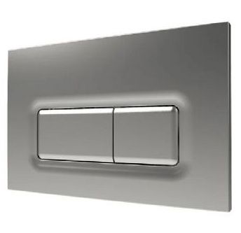   THOMAS DUDLEY REEF MATT SILVER VANTAGE/MINIFLO DUAL FLUSH 232mm x 152mm x 13mm PUSH PLATE, 334698 *SPECIAL OFFER*