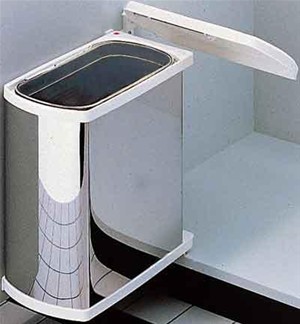 HAFELE HAILO 18L UNO STAINLESS STEEL & WHITE WASTE BIN, 502.62.014