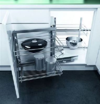 HAFELE VAUTH-SAGEL CLASSIC SILVER LINEAR SOFT CLOSING MAGIC CORNER for 800mm CABINET/400mm DOOR, VS COR FOLD L/H, 548.17.801