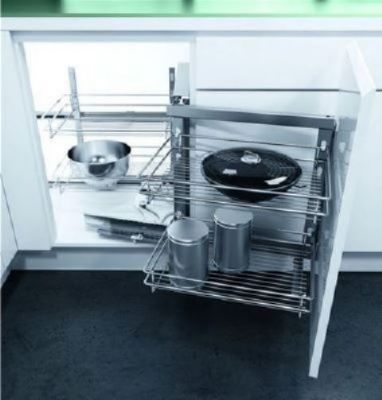 HAFELE VAUTH-SAGEL CLASSIC SILVER LINEAR SOFT CLOSING MAGIC CORNER for 900/1000mm CABINET/450-600mm DOOR, VS COR FOLD R/H, 548.17.810