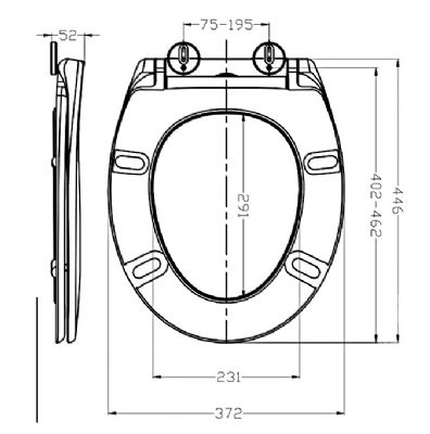 TAILORED OMNI WHITE STANDARD ROUND SHAPED SOFT CLOSE TOP/BOTTOM FIX TOILET SEAT, 6101 TAILORED OMNI WHITE STANDARD ROUND SHAPED SOFT CLOSE TOP/BOTTOM FIX TOILET SEAT, 6101