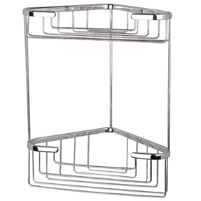 MILLER CLASSIC CHROME BATHROOM LARGE 2-TIER CORNER BASKET, 655C