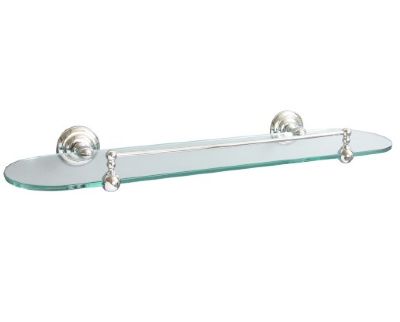 MILLER RICHMOND CHROME BATHROOM 50cm CLEAR GLASS with GALLERY/GUARD RAIL SHELF, 6602C
