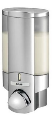 BETTER LIVING PRODUCTS SINGLE AVIVA SATIN SILVER/TRANSLUCENT LOCKABLE DISPENSER, 36134