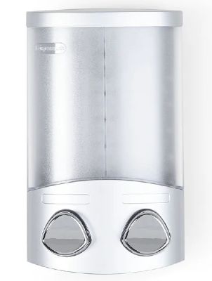 BETTER LIVING PRODUCTS DUO SATIN SILVER & CHROME WALL/CORNER DOUBLE DISPENSER, 76234