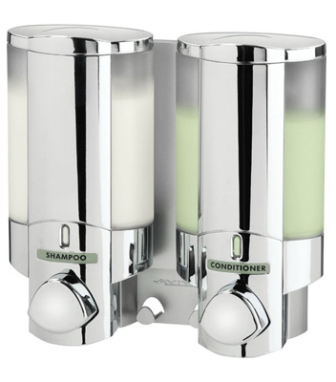 BETTER LIVING PRODUCTS AVIVA 2 CHROME/TRANSLUCENT DOUBLE DISPENSER, 76245