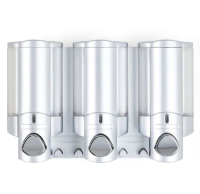 BETTER LIVING PRODUCTS AVIVA 3 SATIN SILVER/TRANSLUCENT TRIPLE DISPENSER, 76335