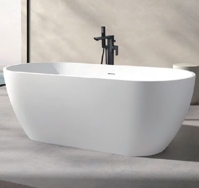 TAILORED AMALFI MODERN WHITE 1650mm x 700mm FREESTANDING BATH with WASTE, 8001