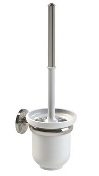 MILLER OSLO POLISHED NICKEL BATHROOM WALL MOUNTED TOILET BRUSH SET, 8021MN