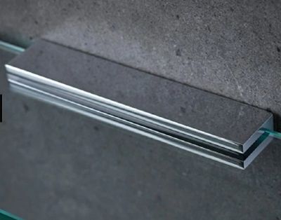 MILLER CLASSIC CHROME BATHROOM 40cm STRAIGHT CLEAR GLASS SHELF, 810240/8102C MILLER CLASSIC CHROME BATHROOM 40cm STRAIGHT CLEAR GLASS SHELF, 810240/8102C