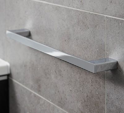MILLER MIAMI CHROME BATHROOM 50cm SINGLE TOWEL RAIL, 8406C (P2G)