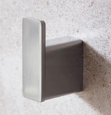MILLER MIAMI BRUSHED NICKEL BATHROOM SINGLE ROBE HOOK, 8411BN