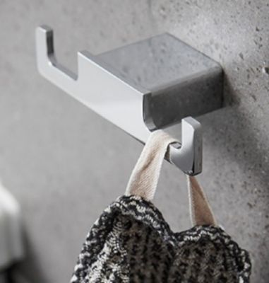 MILLER MIAMI CHROME BATHROOM DOUBLE ROBE HOOK, 8412C (P2G)
