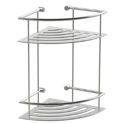 MILLER CLASSIC CHROME BATHROOM 2 TIER CORNER SHOWER SHELF, 863C