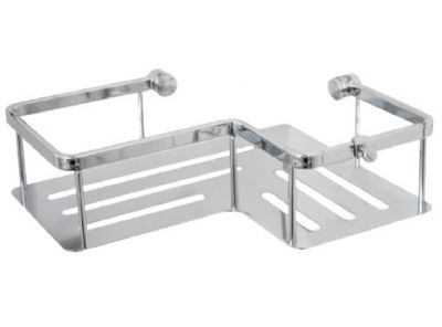 MILLER CLASSIC CHROME BATHROOM CORNER SHOWER SHELF with HOOK, 864C