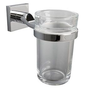 MILLER ATLANTA CHROME BATHROOM CLEAR GLASS TUMBLER HOLDER, 8803C (P2G)