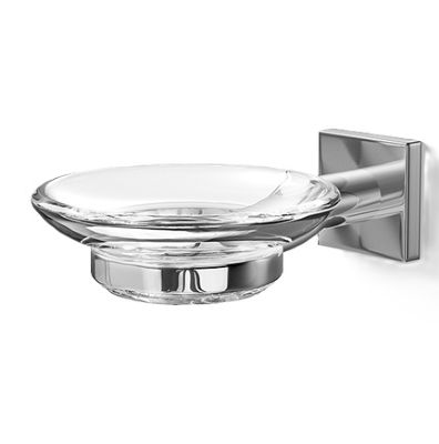 MILLER ATLANTA CHROME BATHROOM CLEAR GLASS WALL SOAP DISH, 8804C (P2G)