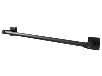 MILLER ATLANTA MATT BLACK BATHROOM 49cm SINGLE TOWEL RAIL, 8806B (P2G)