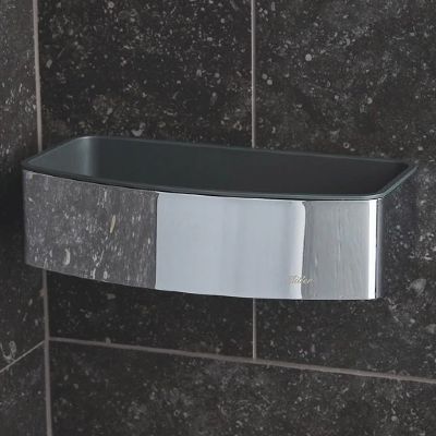 MILLER CLASSIC CHROME BATHROOM D-SHAPED BASKET with REMOVABLE TRAY, 880C (P2G)