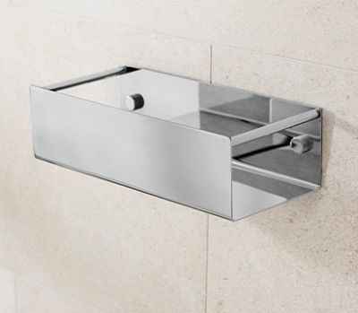 MILLER CLASSIC STAINLESS STEEL/BRUSHED NICKEL BATHROOM BOX BASKET, 881BN