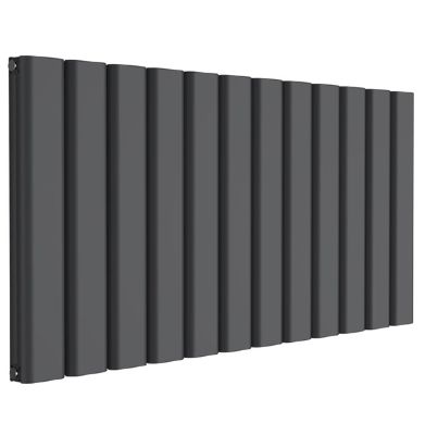 REINA VICARI ANTHRACITE TEXTURE ALUMINIUM DOUBLE HORIZONTAL DESIGNER RADIATOR H600 x W1200, A-VCR060120DA *SPECIAL OFFER*
