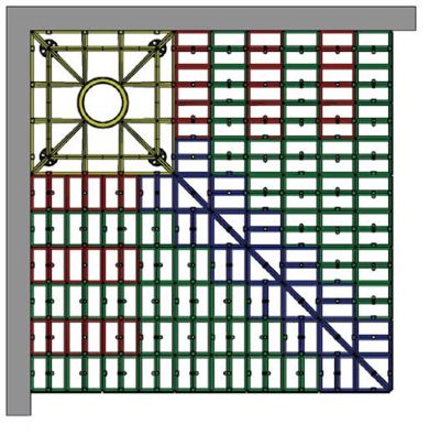 IMPEY AQUA-GRADE SQUARE SYSTEM - TWO WALLS - TWO FALLS 1500mm x 1500mm for TILED & VINYL FLOORS, AG150150/2F