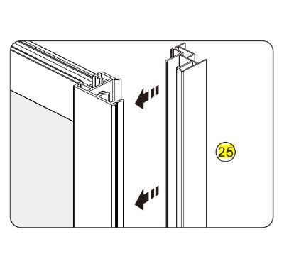 IMPEY SOHO BLACK WETROOM SLIDING DOOR ADDITIONAL PROFILE, AH24-SP-KIT
