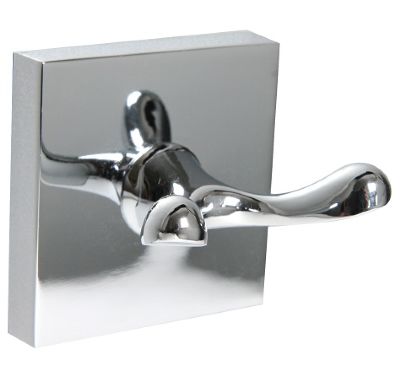 MILLER PRIMARY CUBE CHROME BATHROOM DOUBLE ROBE HOOK, C23 (P2G)