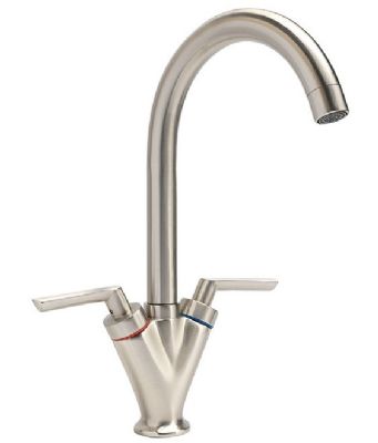  SAGITTARIUS CODA BRUSHED NICKEL CONTEMPORARY MONO KITCHEN SINK MIXER TAP with SWIVEL SPOUT, KTS/235/BN *SPECIAL OFFER*