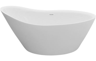 AQUACITY DERBY SLIPPER MODERN WHITE 1500mm x 720mm FREESTANDING BATH with WASTE, AC0072
