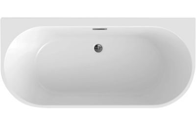 AQUACITY DURHAM MODERN BACK TO WALL WHITE 1700mm x 750mm FREESTANDING BATH with WASTE, AC0092 AQUACITY DURHAM MODERN BACK TO WALL WHITE 1700mm x 750mm FREESTANDING BATH with WASTE, AC0092