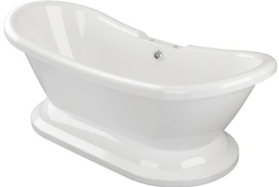 AQUACITY OXFORD CLASSIC BACK TO WALL 2-Tap Hole WHITE 1760mm x 700mm FREESTANDING BATH with BASE, AC2012 AQUACITY OXFORD CLASSIC BACK TO WALL 2-Tap Hole WHITE 1760mm x 700mm FREESTANDING BATH with BASE, AC2012