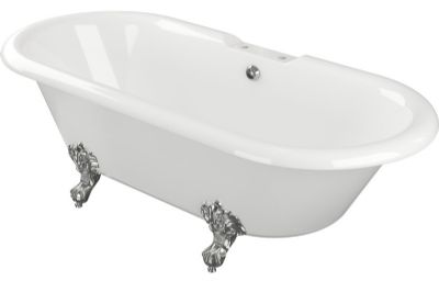 AQUACITY LANCASTER CLASSIC DOUBLE ENDED 2-Tap Hole WHITE 1690mm x 740mm FREESTANDING BATH Including Chrome Claw Feet, AC2020 AQUACITY LANCASTER CLASSIC DOUBLE ENDED 2-Tap Hole WHITE 1690mm x 740mm FREESTANDING BATH Including Chrome Claw Feet, AC2020