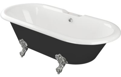 AQUACITY LANCASTER CLASSIC DOUBLE ENDED 2-Tap Hole BLACK & WHITE 1690mm x 740mm FREESTANDING BATH Including Chrome Claw Feet, AC2022 AQUACITY LANCASTER CLASSIC DOUBLE ENDED 2-Tap Hole BLACK & WHITE 1690mm x 740mm FREESTANDING BATH Including Chrome Claw Feet, AC2022