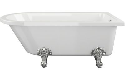 AQUACITY LINCOLN CLASSIC 2-Tap Hole WHITE 1700mm x 750mm FREESTANDING BATH Including Chrome Claw Feet, AC2024